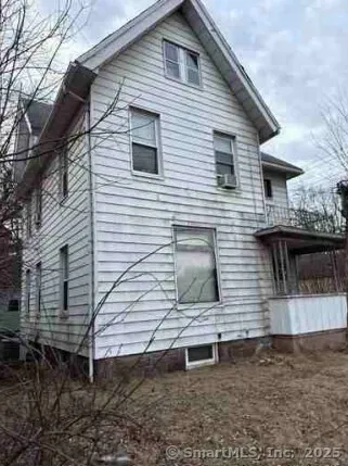 a front view of a house with windows