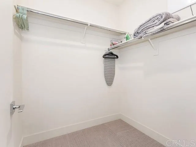 a view of small space with racks on the wall