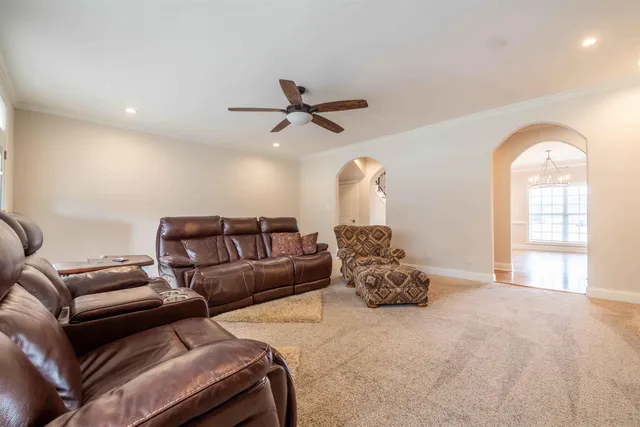 a living room with furniture