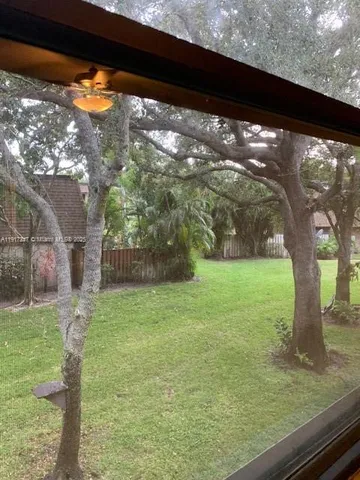 a view of yard from a window