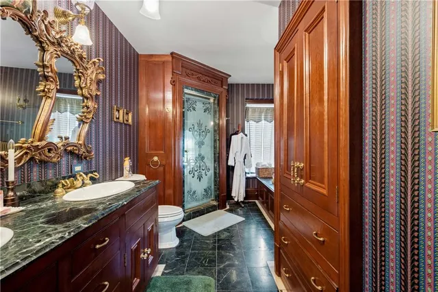 an aerial view of a house