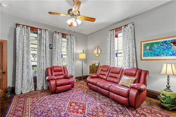 a living room with furniture