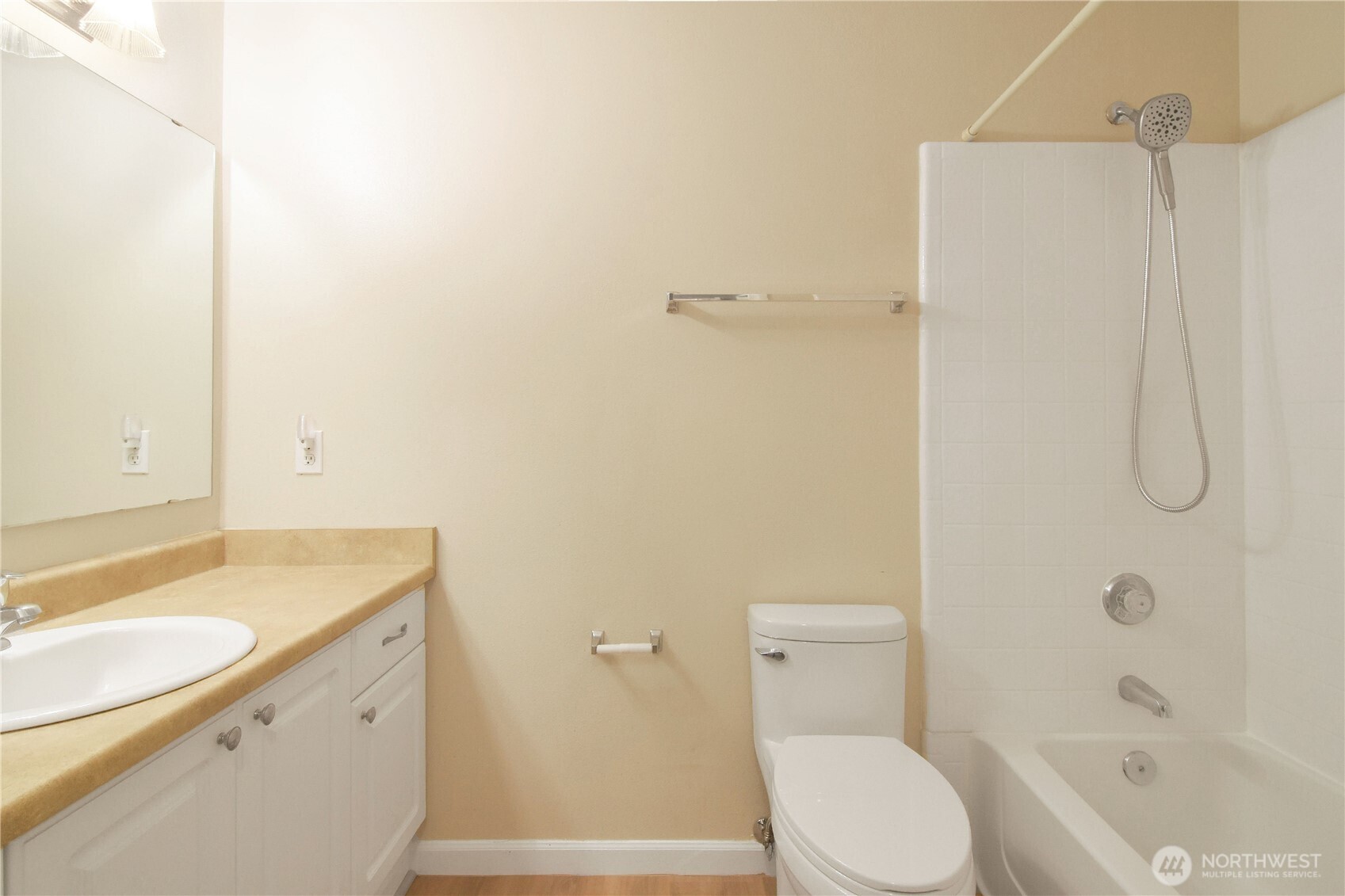 33020 10th Avenue Southwest, Unit Z203 Federal Way, WA 98023 - Photo 17 of 25 a bathroom with a granite countertop sink toilet and shower