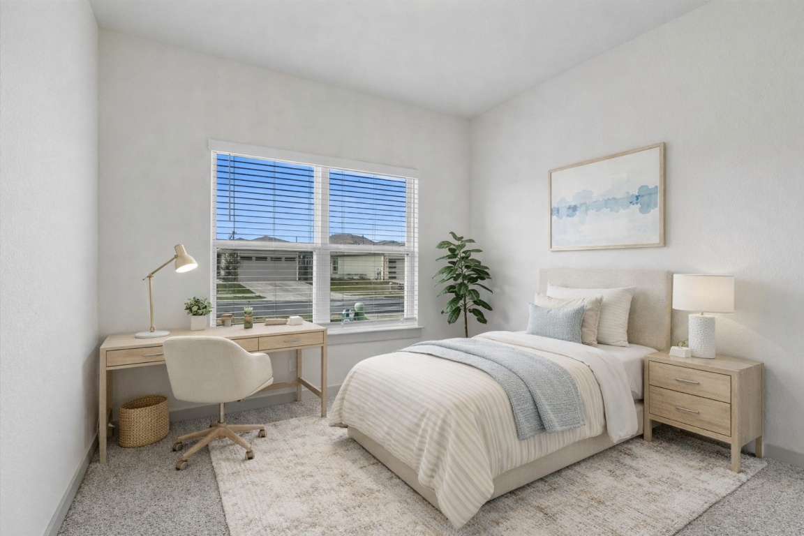 5125 Vanner Path Georgetown, TX 78626 - Photo 16 of 27 Bedroom featuring carpet flooring. Digitally Staged.