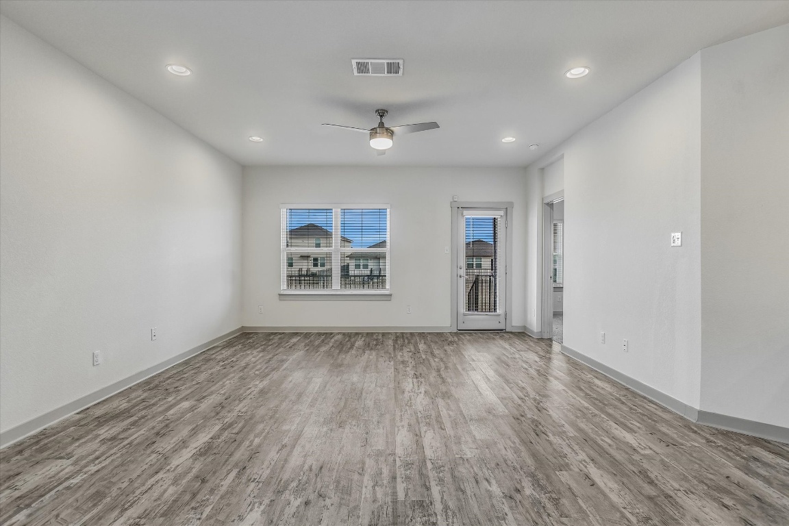 5125 Vanner Path Georgetown, TX 78626 - Photo 5 of 27 Spare room featuring light wood-type flooring, recessed lighting, and ceiling fan