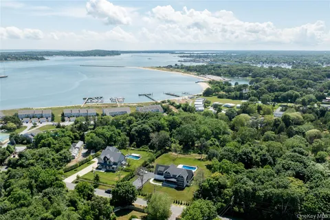 a view of a lake with a building in the background
