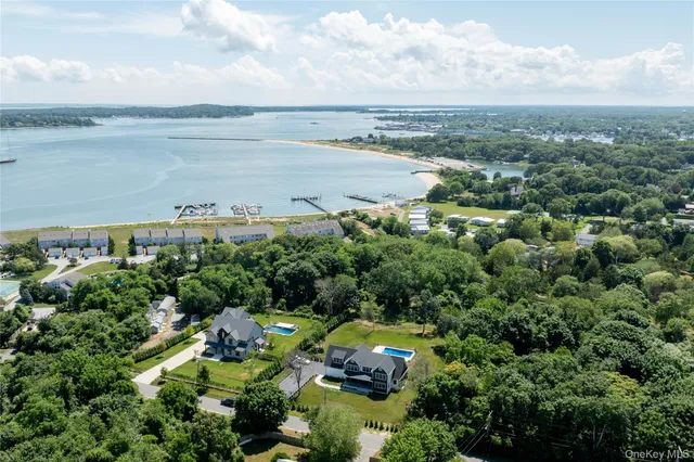 a view of a lake with a building in the background