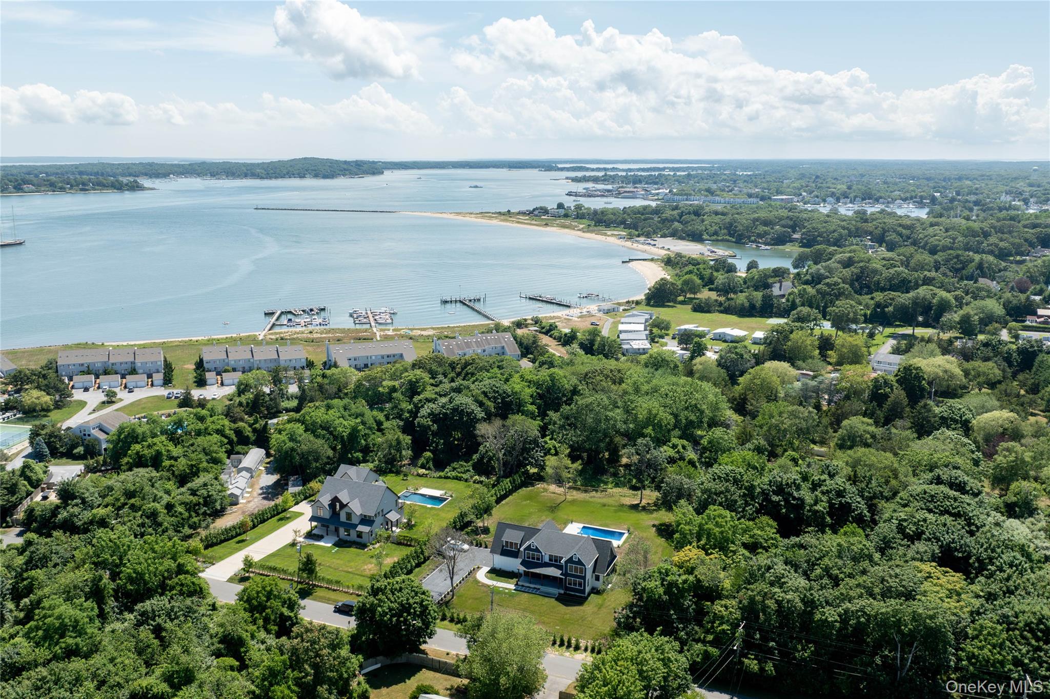 a view of a lake with a building in the background