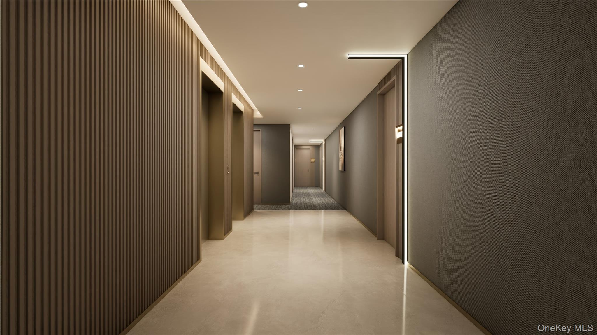 35-30 146th Street, Unit 307 Queens, NY 11354 - Photo 14 of 17 Corridor with recessed lighting and elevator