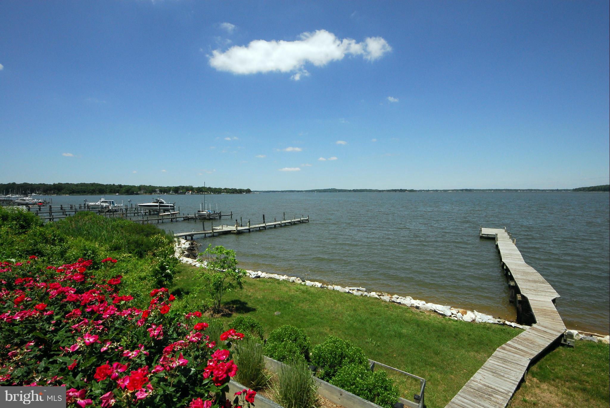 View to the pier and across the Magothy River