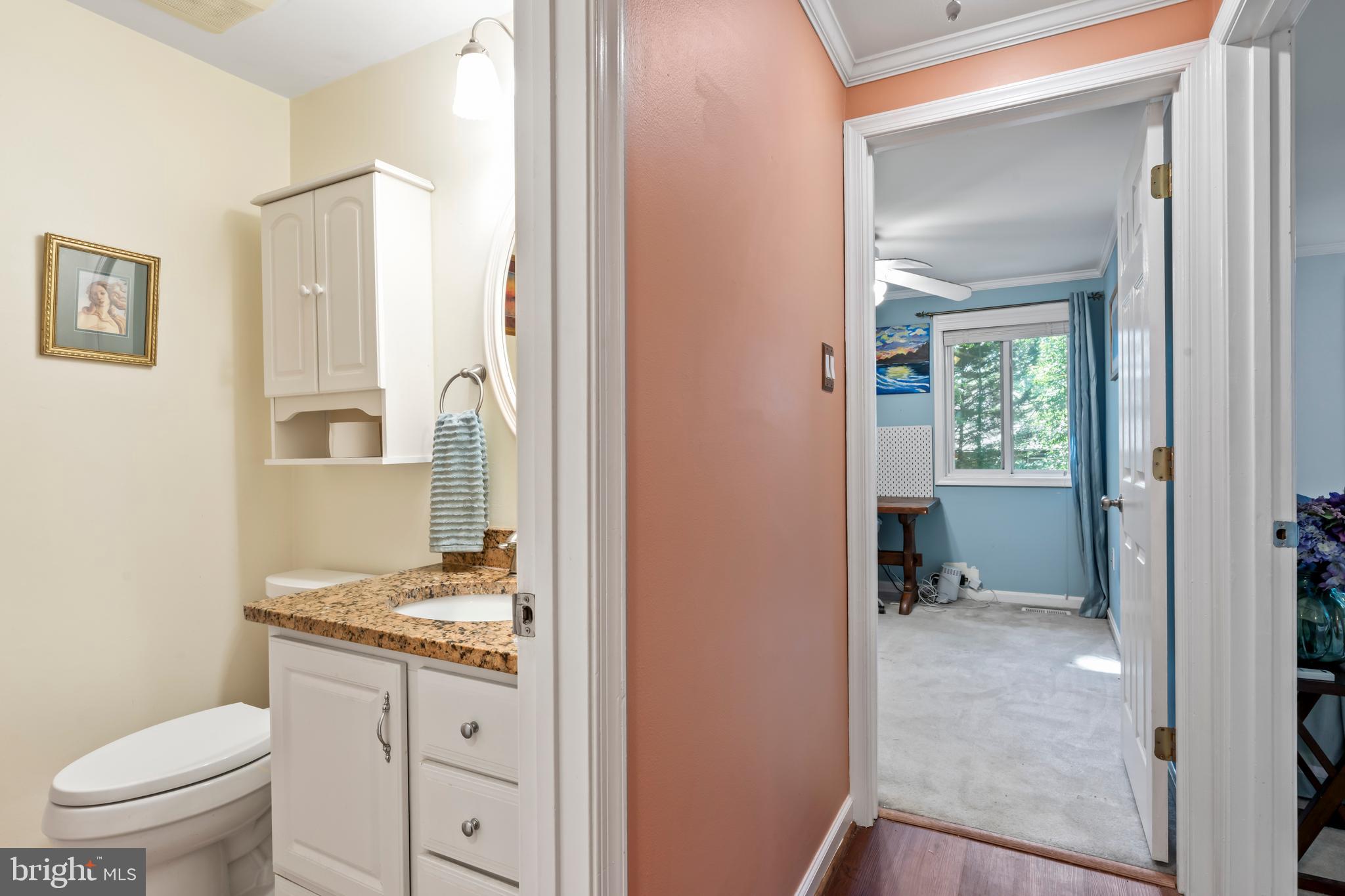 101 Hayloft Circle Sterling, VA 20164 - Photo 29 of 39 a bathroom with a granite countertop sink toilet and shower