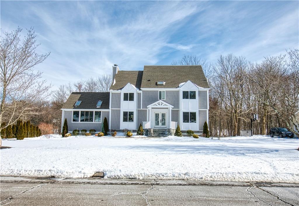 a front view of residential houses