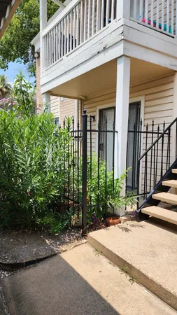 a view of a building with garden