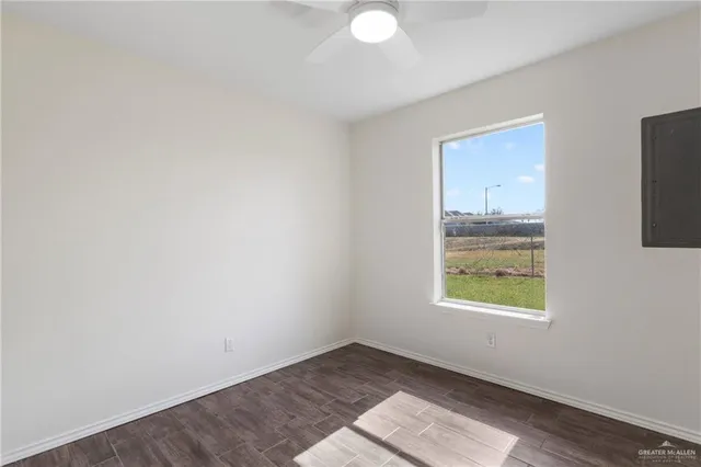 an empty room with windows