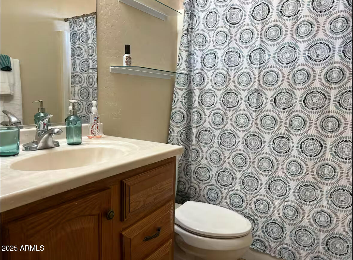 12817 North El Frio Street El Mirage, AZ 85335 - Photo 6 of 16 a bathroom with a toilet sink shower and mirror