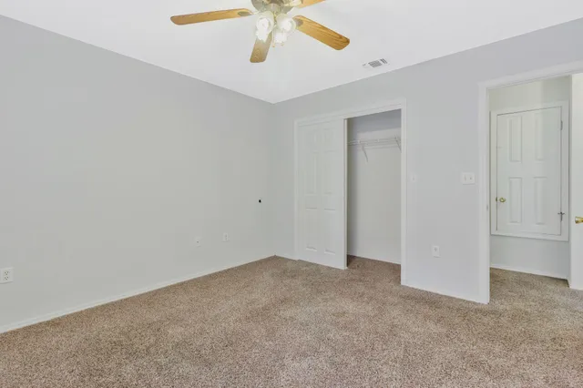 an empty room with a natural light