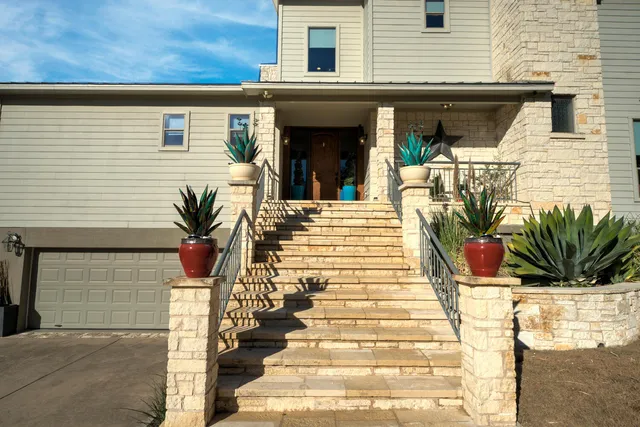 a view of a entryway door front of house