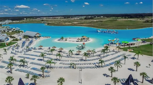 an outdoor space with furniture and garden