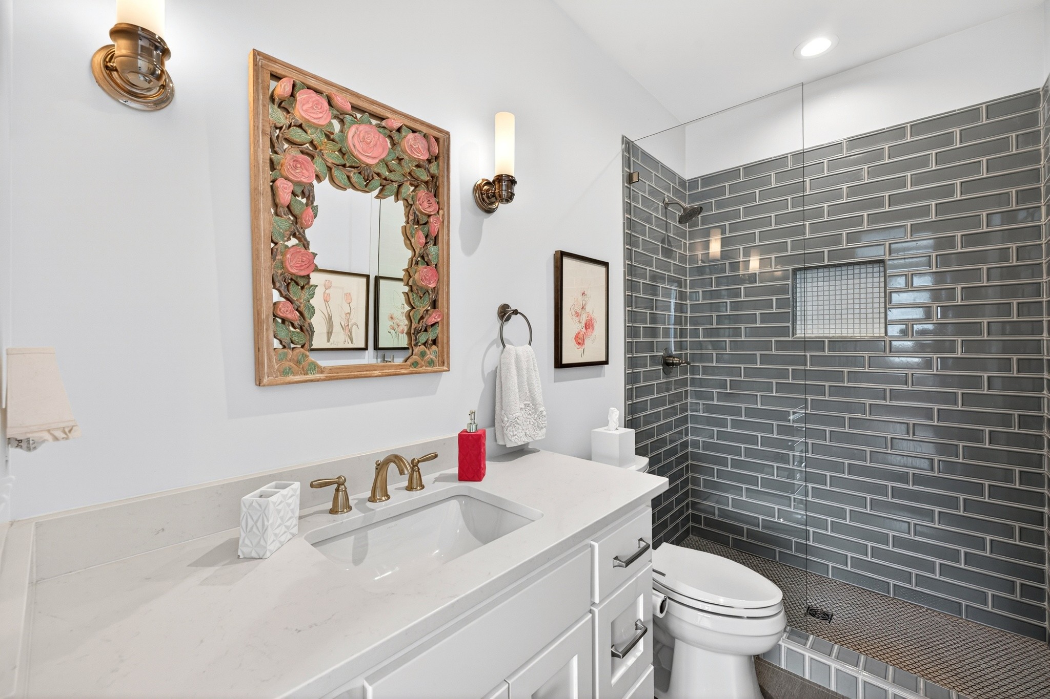 721 Newberry Road Nashville, TN 37205 - Photo 38 of 49 a bathroom with a toilet a sink and a shower