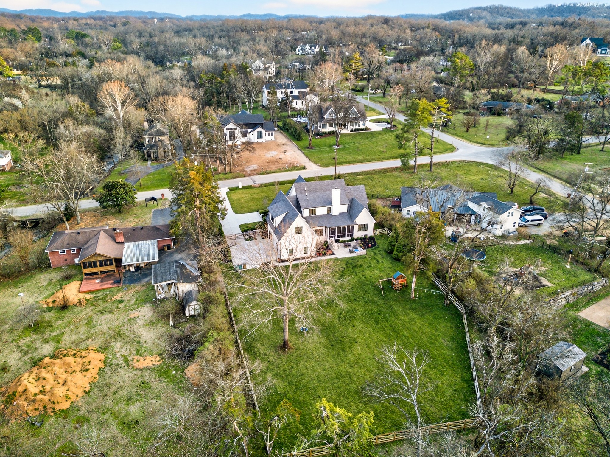 721 Newberry Road Nashville, TN 37205 - Photo 47 of 49 an aerial view of residential houses with outdoor space