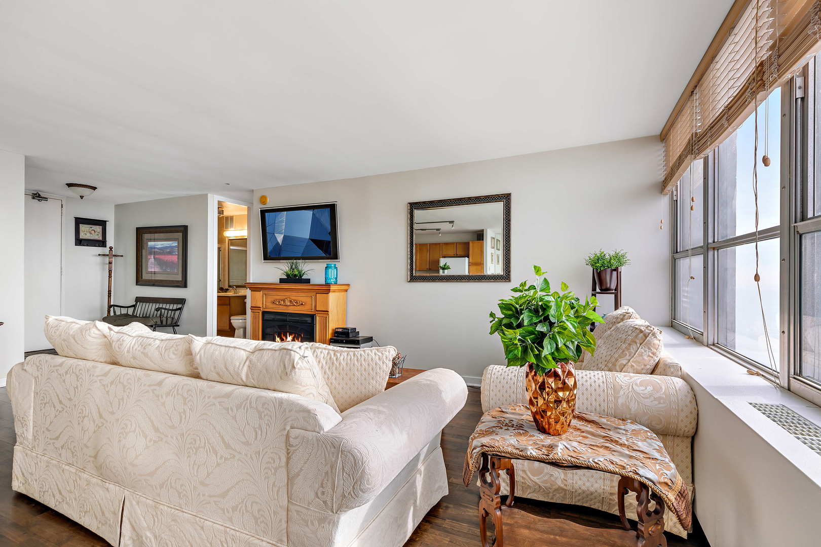 655 West Irving Park Road, Unit 4103 Chicago, IL 60613 - Photo 6 of 25 a living room with furniture and a potted plant