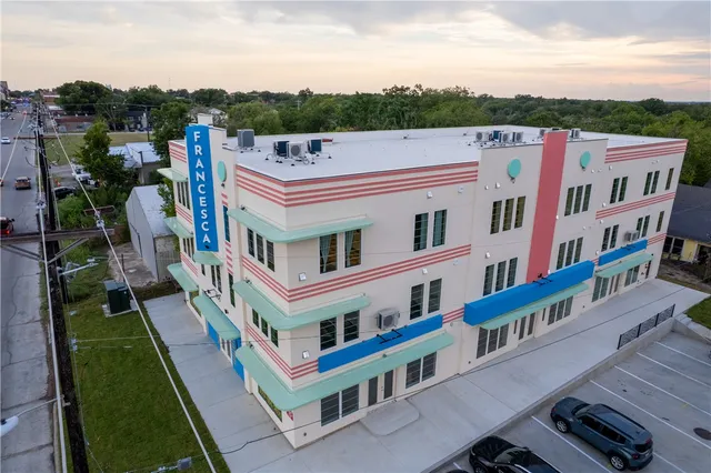 a front view of a building