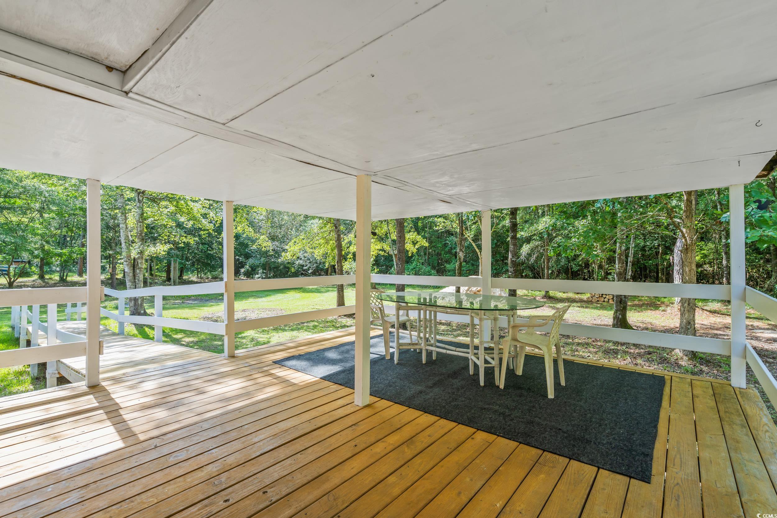 View of wooden deck