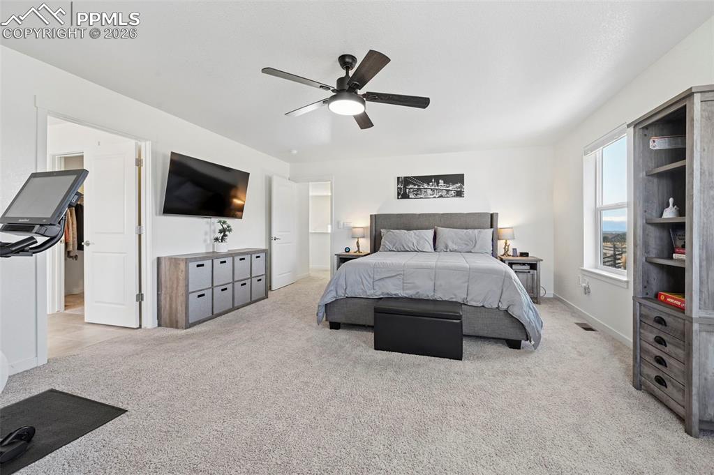 15945 Little Bluestem Road Monument, CO 80132 - Photo 11 of 49 a bedroom with a bed and a flat screen tv