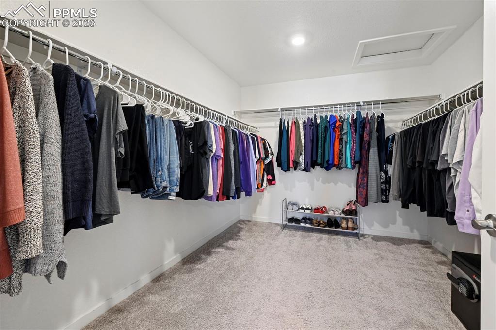 15945 Little Bluestem Road Monument, CO 80132 - Photo 15 of 49 a view of walk in closet with clothes and shoes