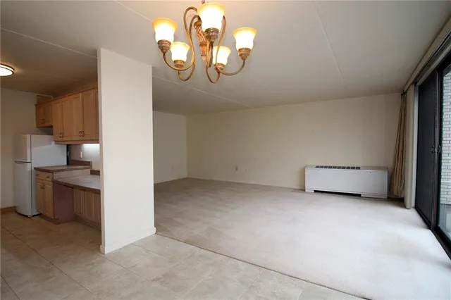 a view of a livingroom with a chandelier