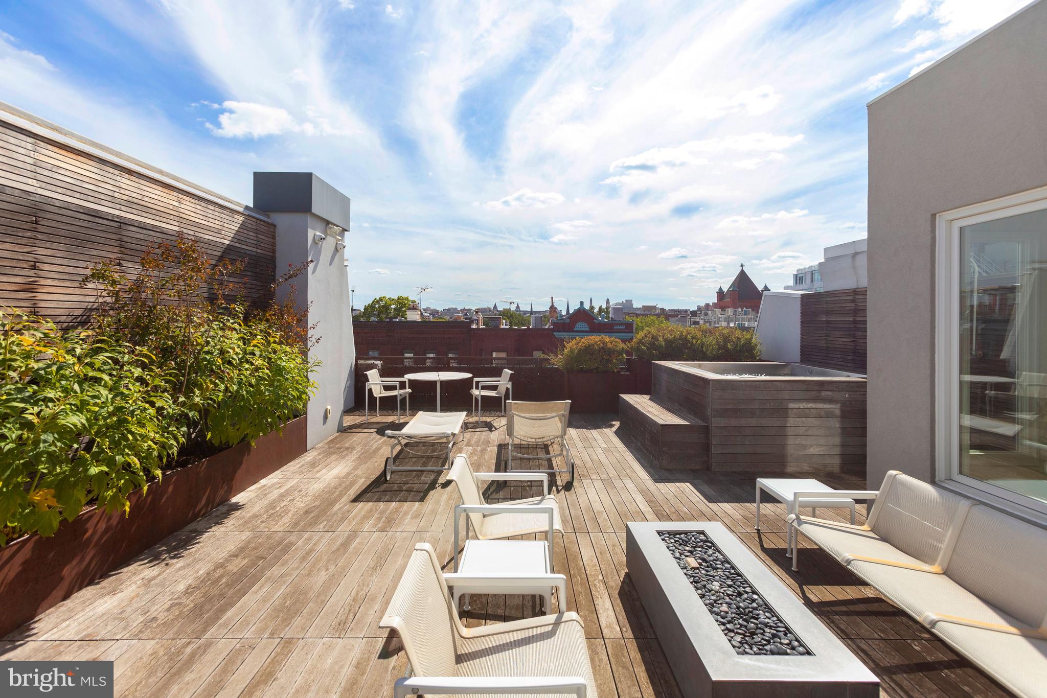 1329 R Street Northwest Washington, DC 20009 - Photo 15 of 45 Rooftop Deck Fire Table and Hot Spa