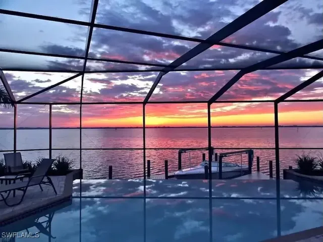 a view of an outdoor space with seating area