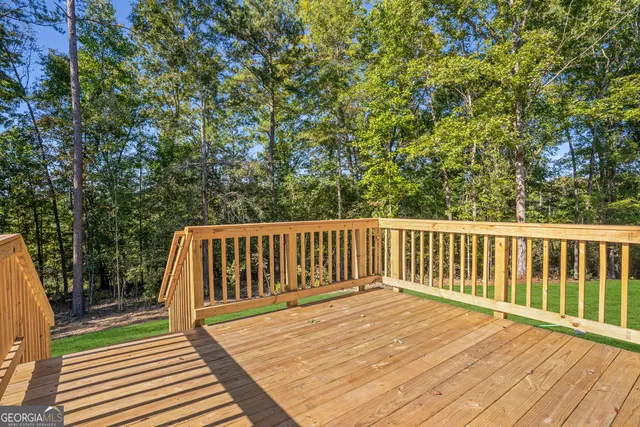 a view of wooden deck