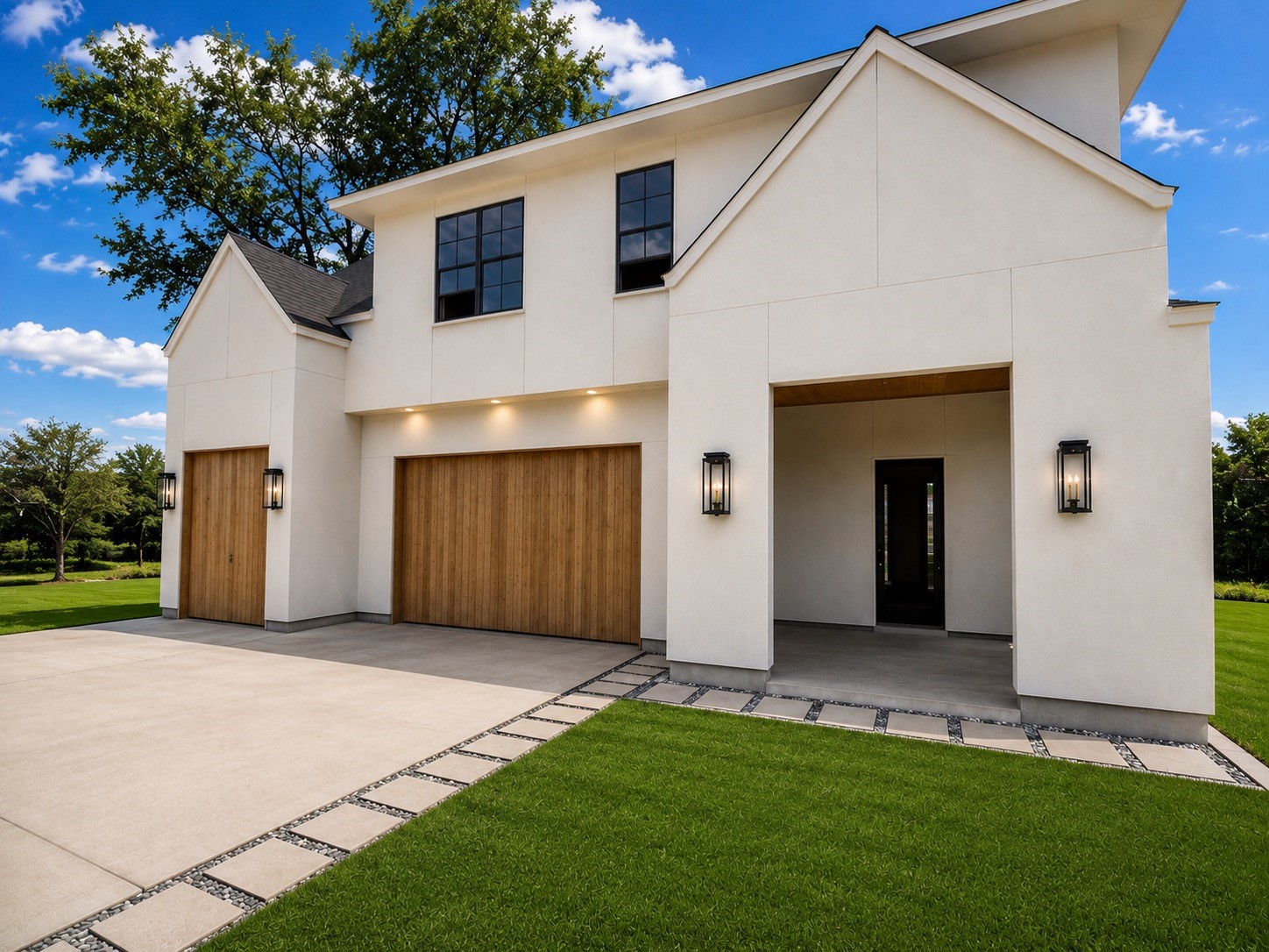 1237 Althea Drive Houston, TX 77018 - Photo 3 of 38 Beautiful wood garage doors, gas lanterns, iron side door unit