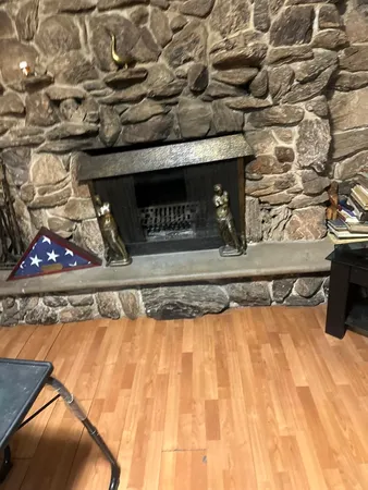 a living room with furniture and a couch