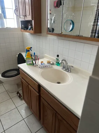 a bathroom with a sink and a toilet