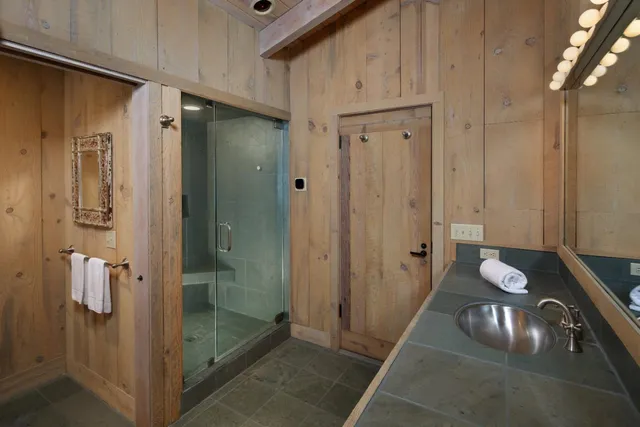 a bathroom with a shower