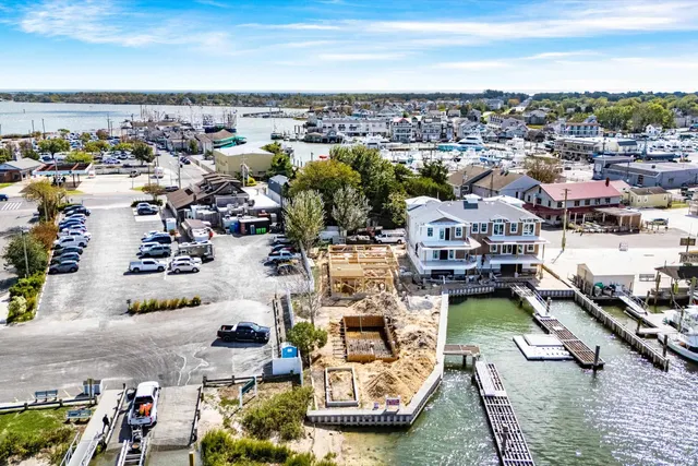 a view of a lake with houses
