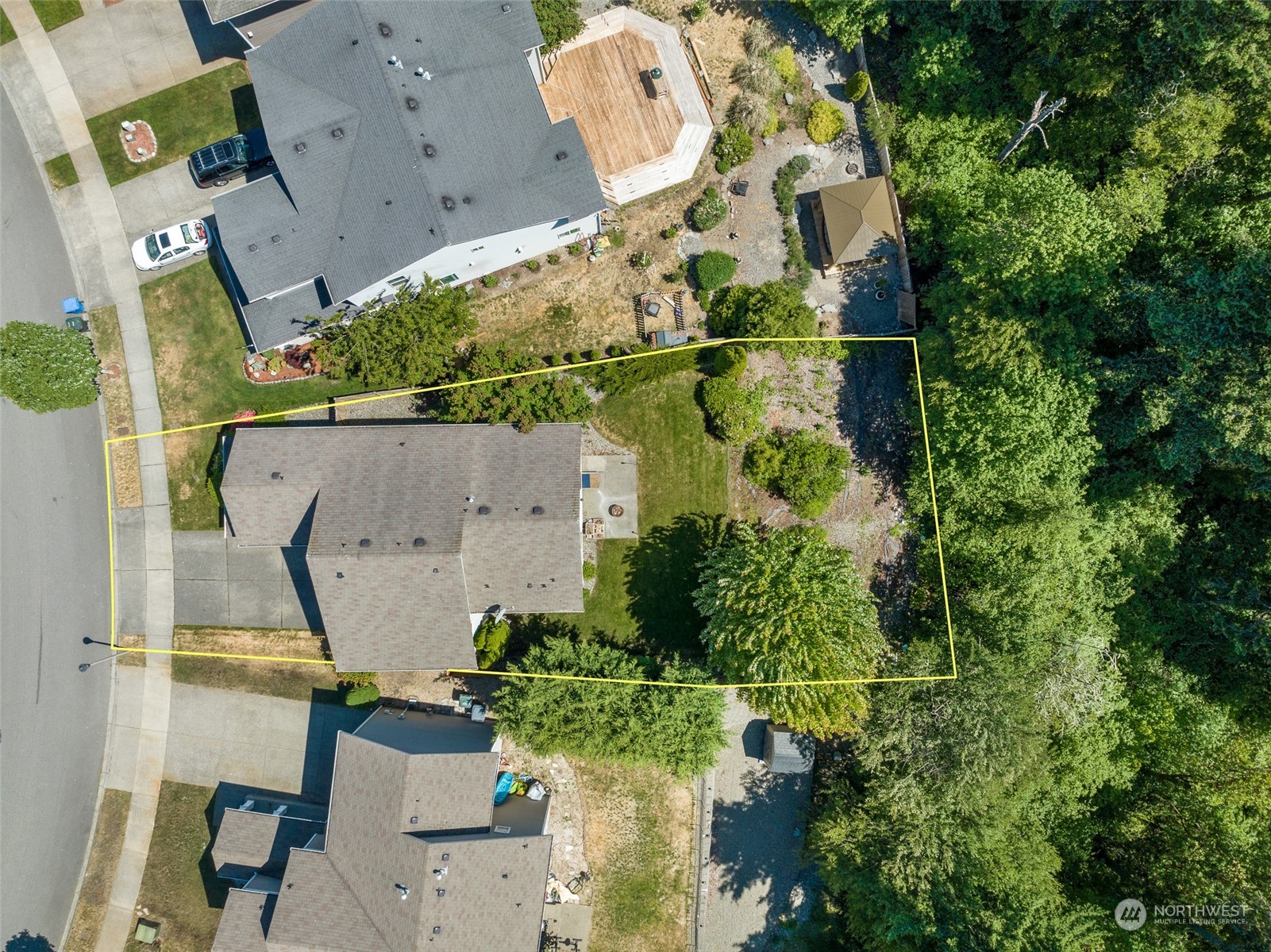 1345 Foreman Road DuPont, WA 98327 - Photo 34 of 34 an aerial view of a house with a swimming pool