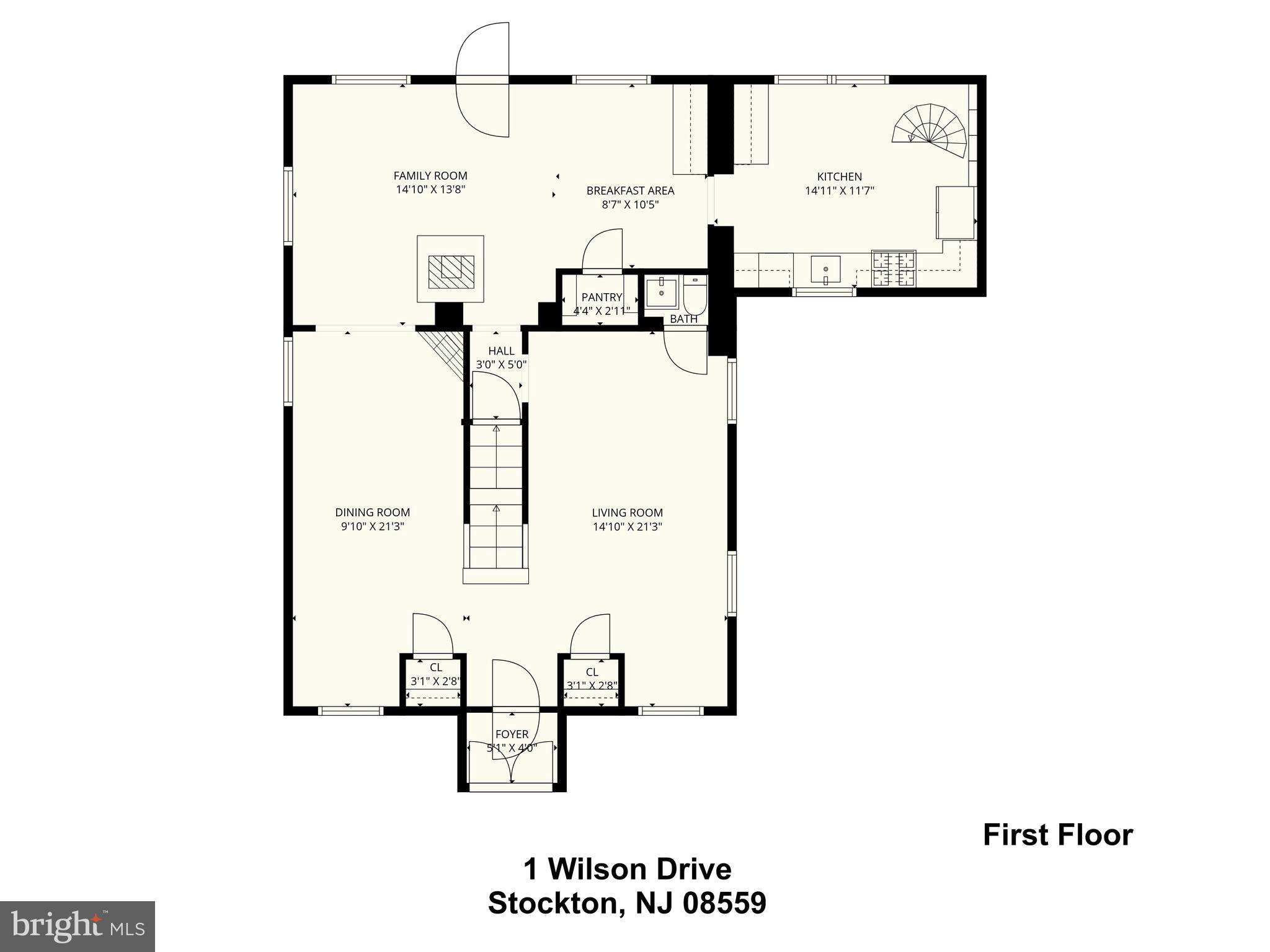 1 Wilson Drive Stockton, NJ 08559 - Photo 70 of 75 Main House
First level floor-plan