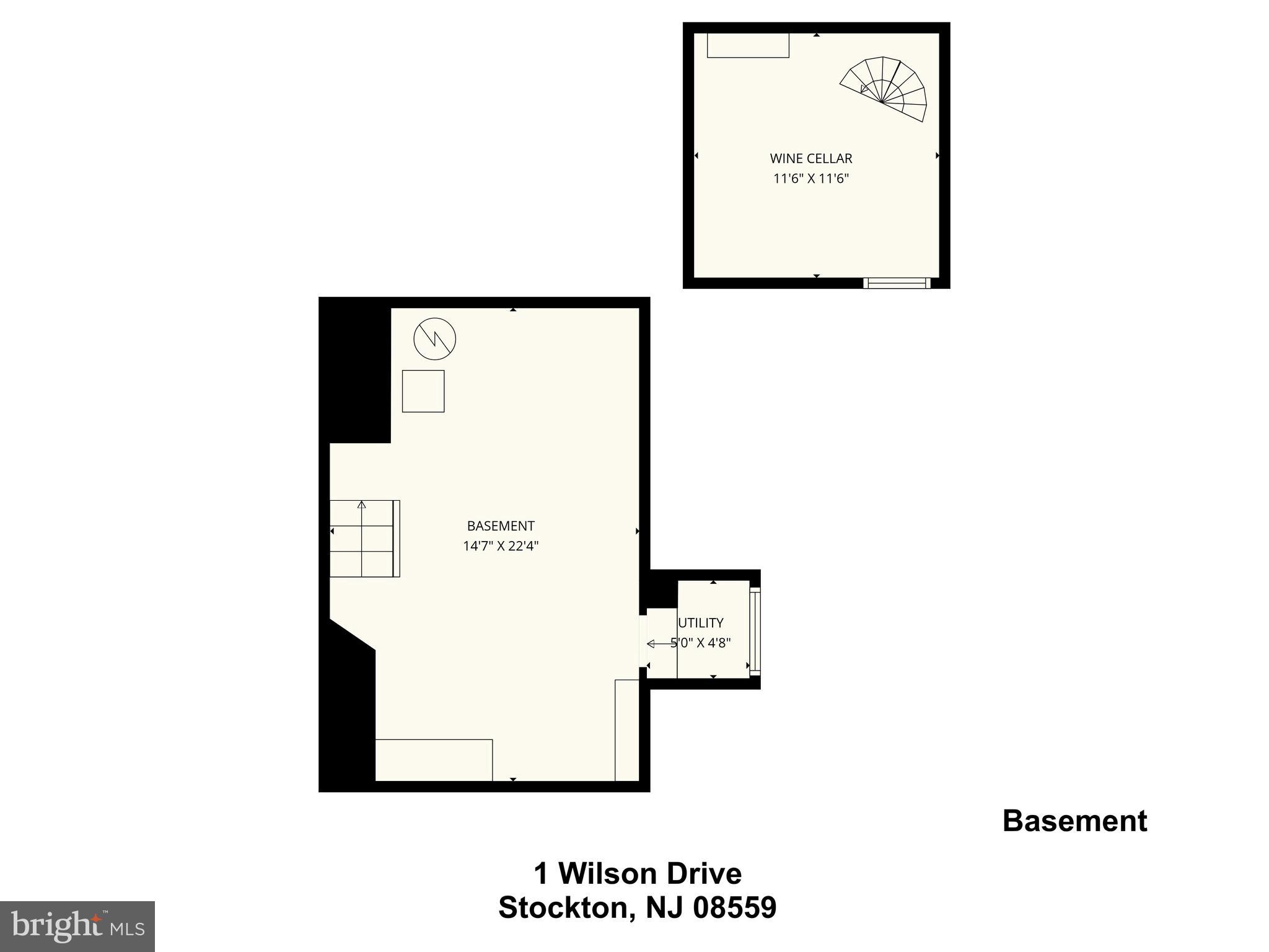 1 Wilson Drive Stockton, NJ 08559 - Photo 72 of 75 Main House
Wine Cellar and basement floor-plan