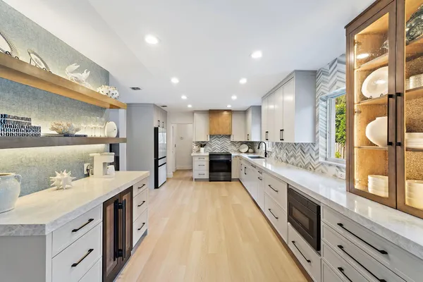 a living room with furniture fireplace and a flat screen tv