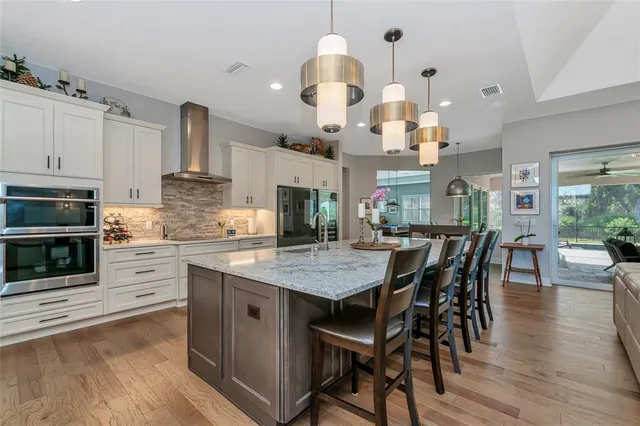 a kitchen with a counter space and a sink