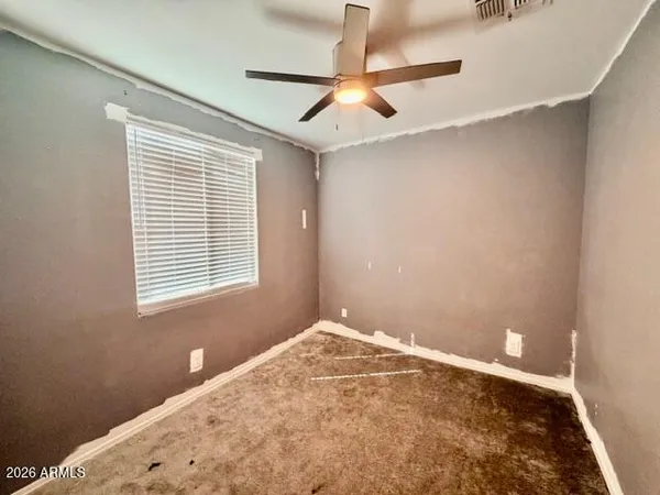 an empty room with a window