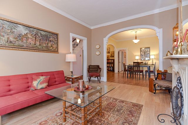 a living room with furniture