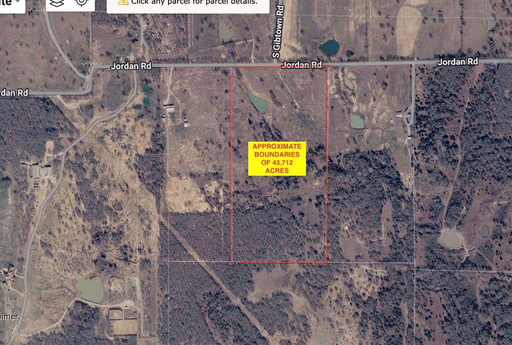 1891 Jordan Road Weatherford, TX 76088 - Photo 10 of 10 Aerial Map. Displaying the approximate boundaries and acreage of the property. Not to scale.