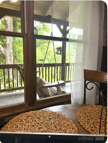 a view of swimming pool from a yard