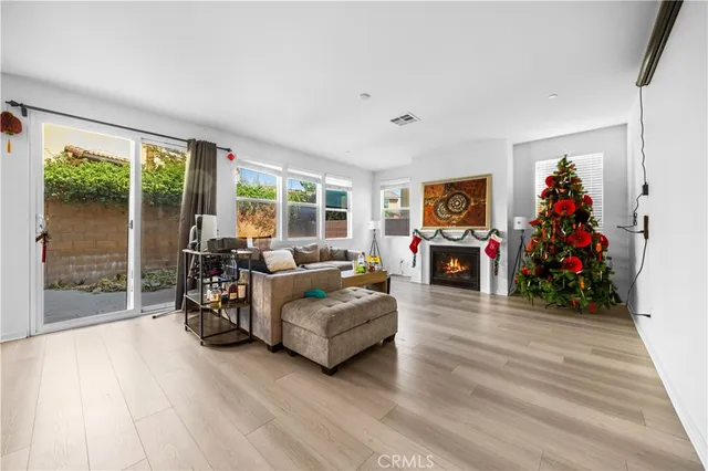 a living room with furniture and a couch