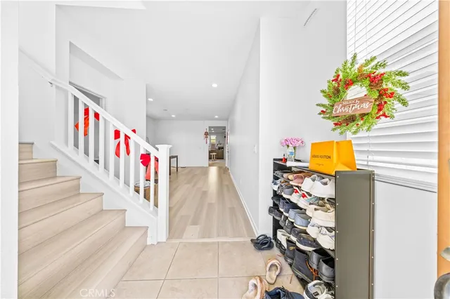 a view of a living room and dining room
