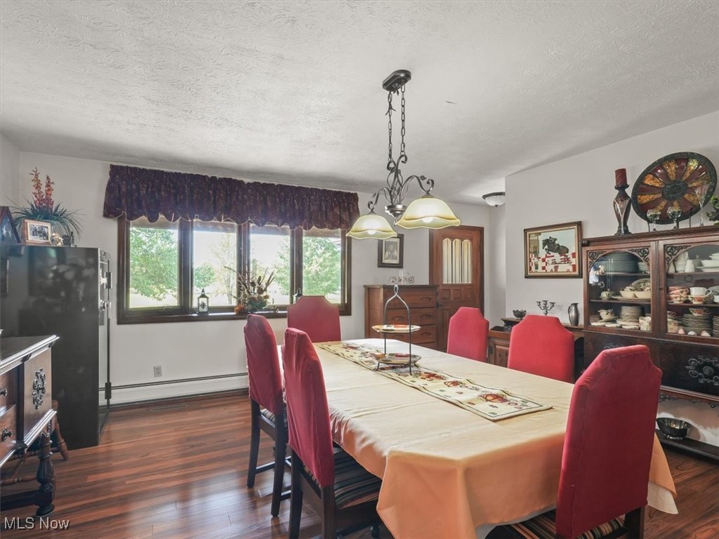 3098 East Union Road Jefferson, OH 44047 - Photo 11 of 44 Dining Room with a textured ceiling and dark laminate flooring